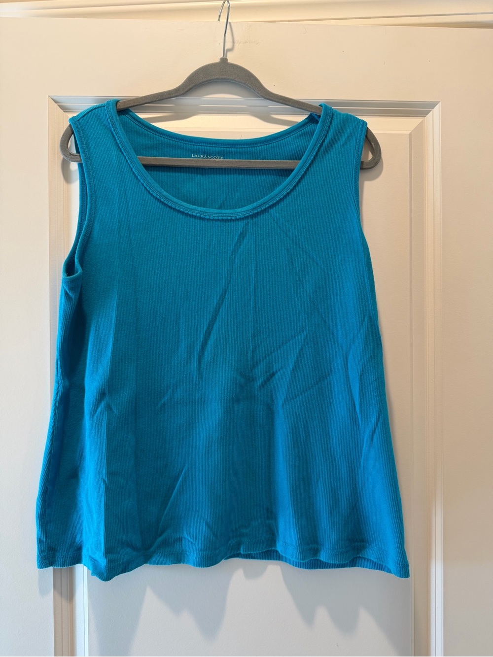 Laura Scott Turquoise Scoop Neck Tank Top